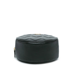 CC Quilted Lambskin Round Clutch with Chain