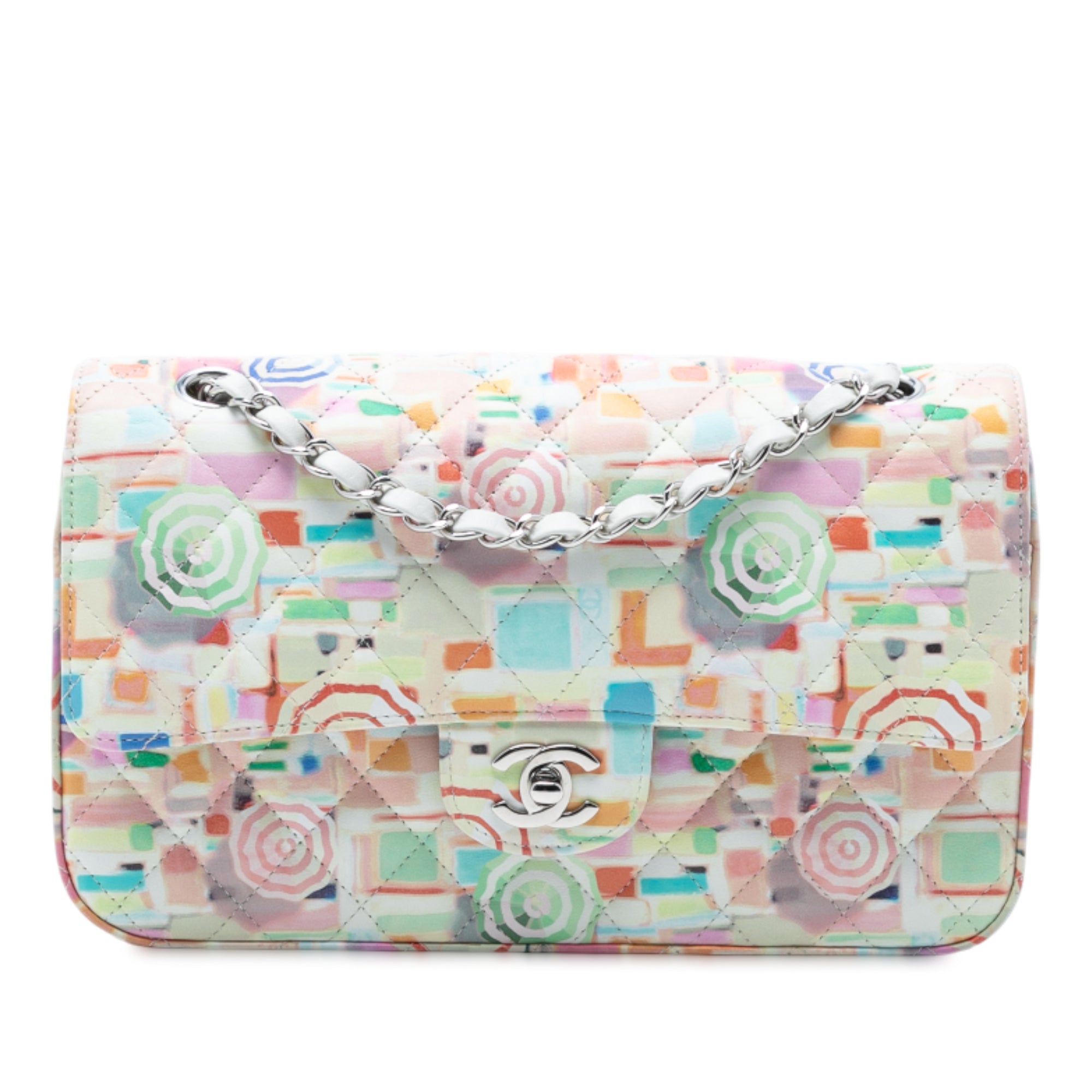 Medium Quilted Printed Leather Umbrella Double Flap