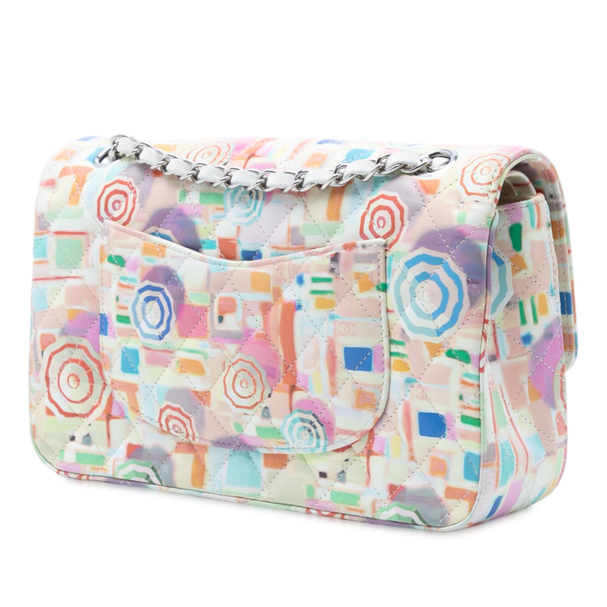 Medium Quilted Printed Leather Umbrella Double Flap