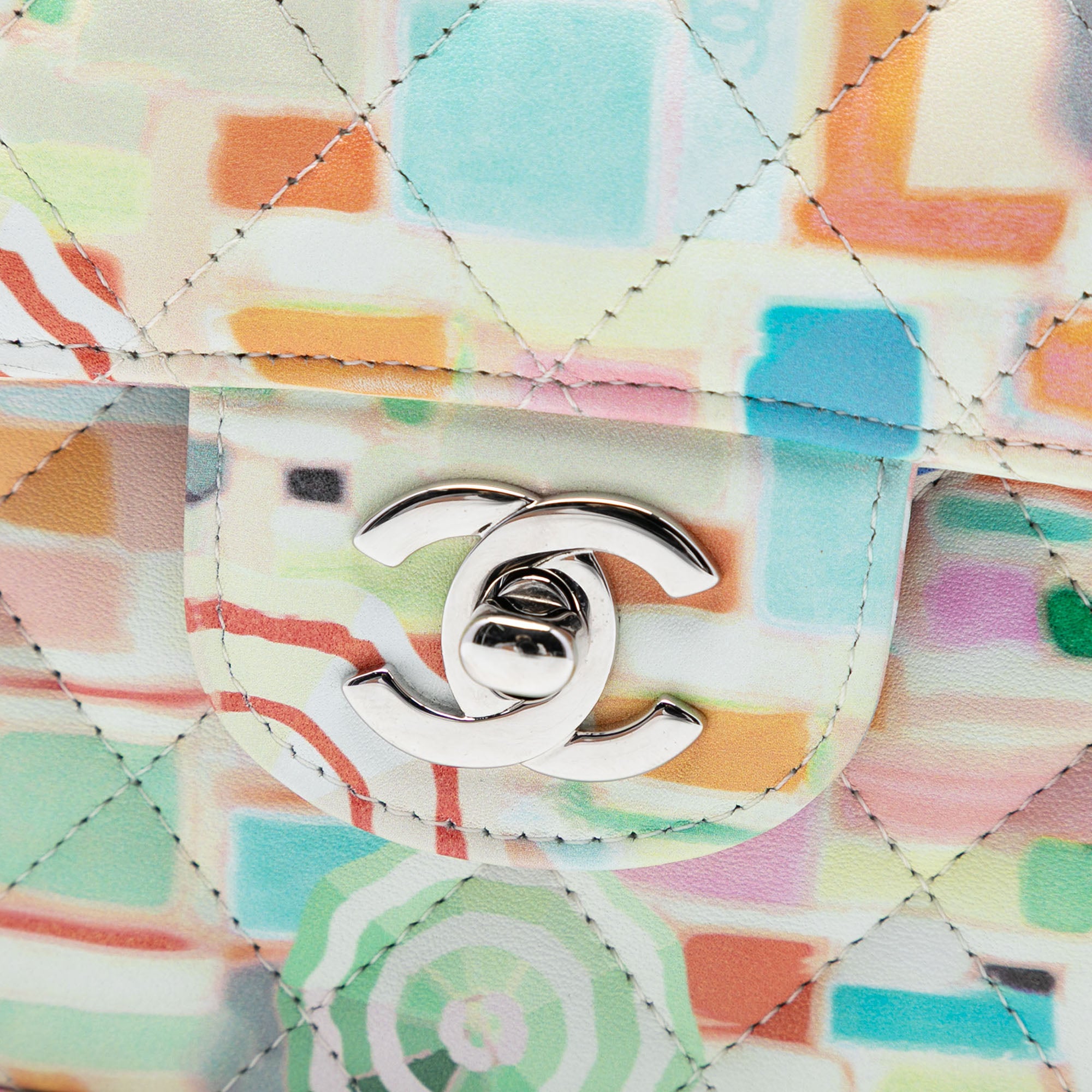 Medium Quilted Printed Leather Umbrella Double Flap