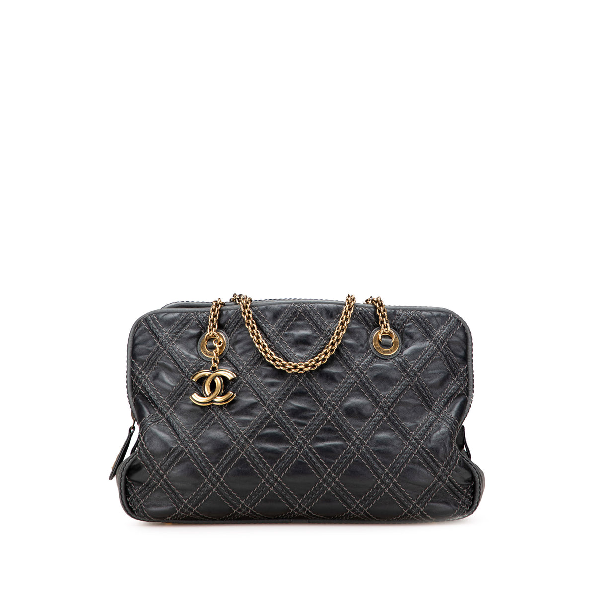 Quilted Calfskin Stitch Triptych Shoulder Bag