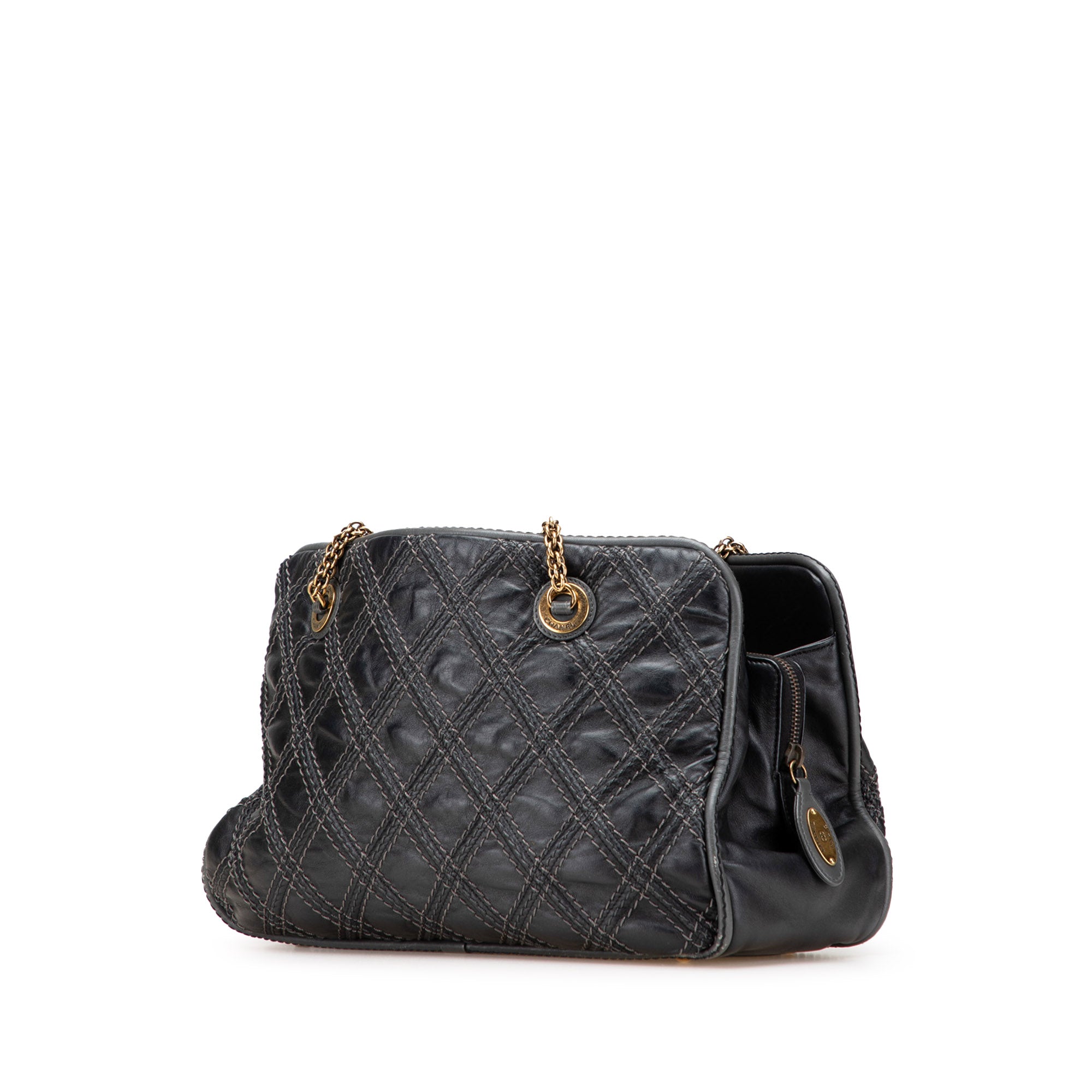 Quilted Calfskin Stitch Triptych Shoulder Bag