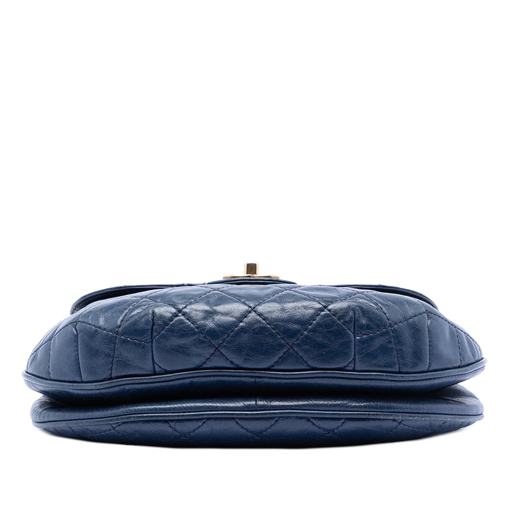 Medium Quilted Aged Calfskin Bubble CC Flap