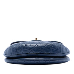 Medium Quilted Aged Calfskin Bubble CC Flap