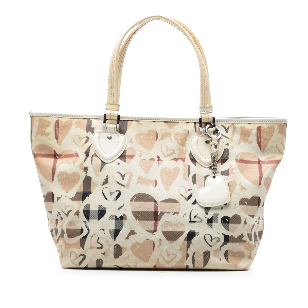 House Check Coated Canvas Hearts Gracie Tote