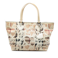 House Check Coated Canvas Hearts Gracie Tote