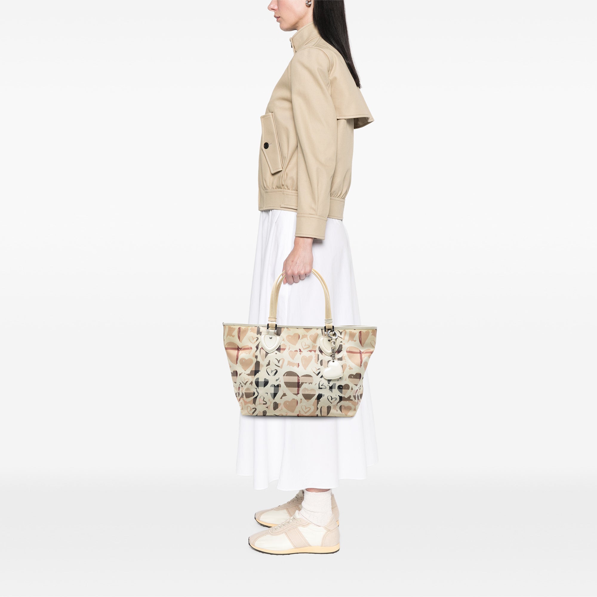 House Check Coated Canvas Hearts Gracie Tote