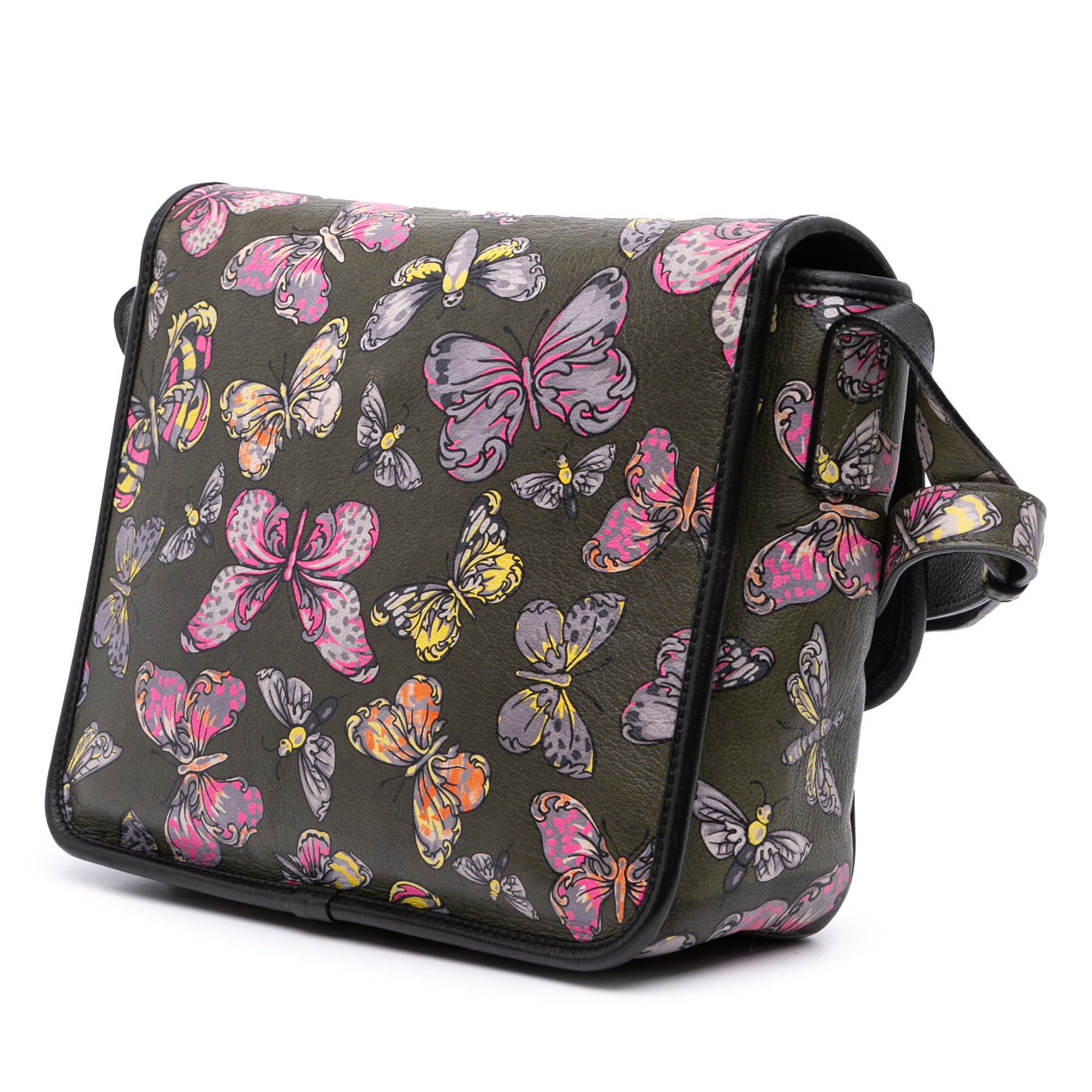Tales of Spain Butterfly Printed Leather Anagram Crossbody