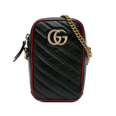 GG Marmont Torchon Leather Phone Holder