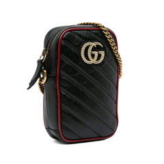 GG Marmont Torchon Leather Phone Holder