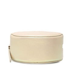 Iridescent Quilted Lambskin Round Clutch With Chain
