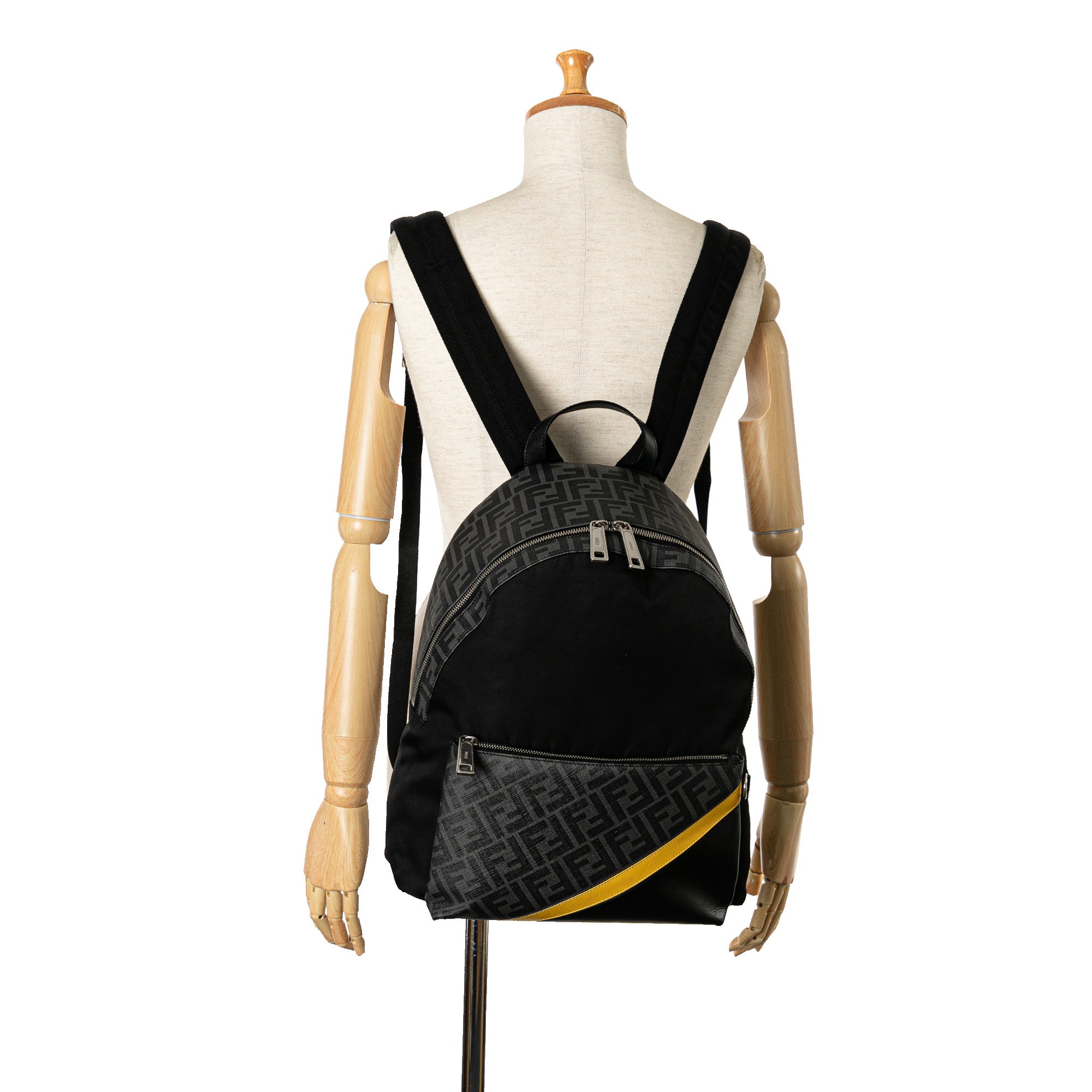 Zucca Coated Canvas and Nylon Diagonal Backpack_9