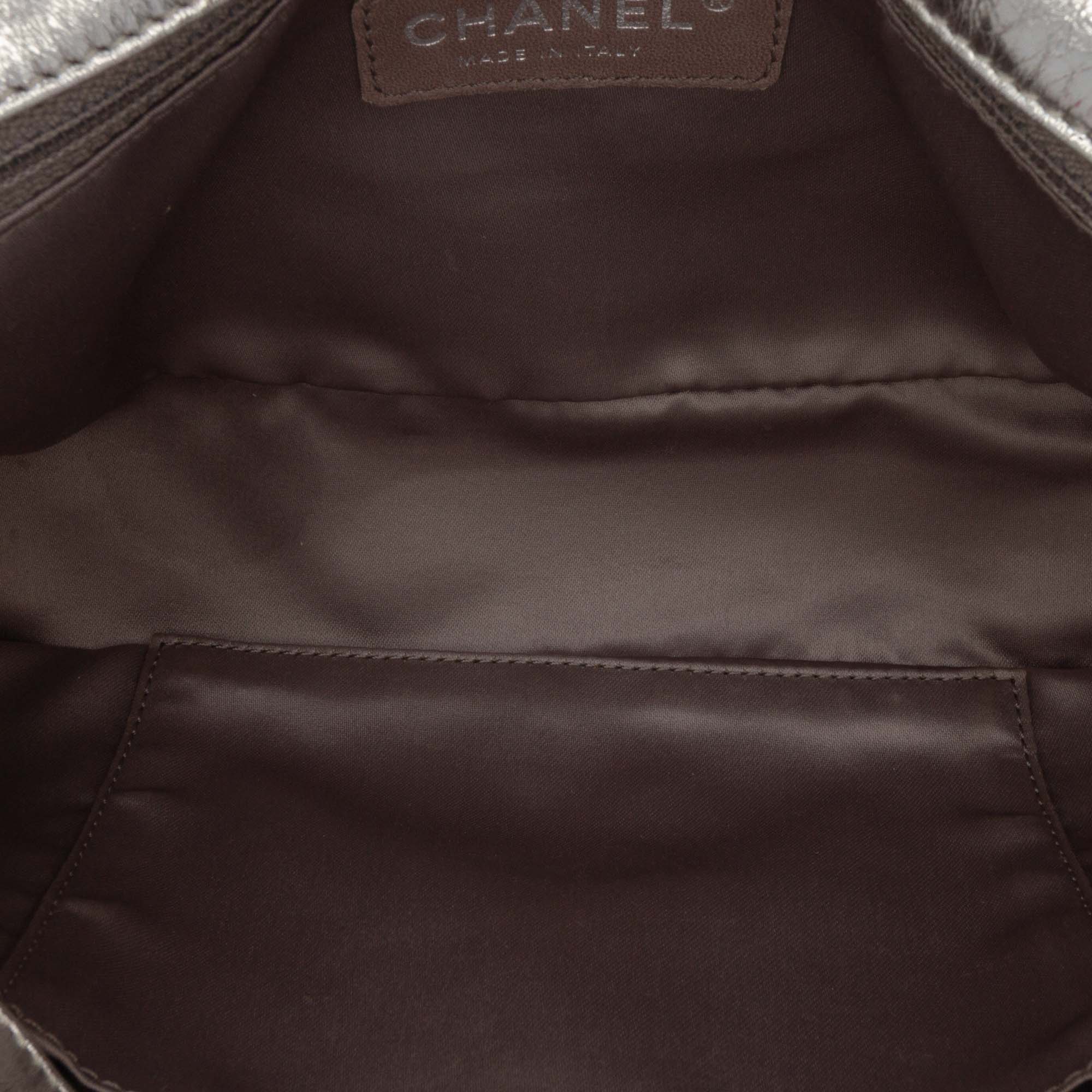 Metallic Glazed Calfskin Perforated Rodeo Drive Flap