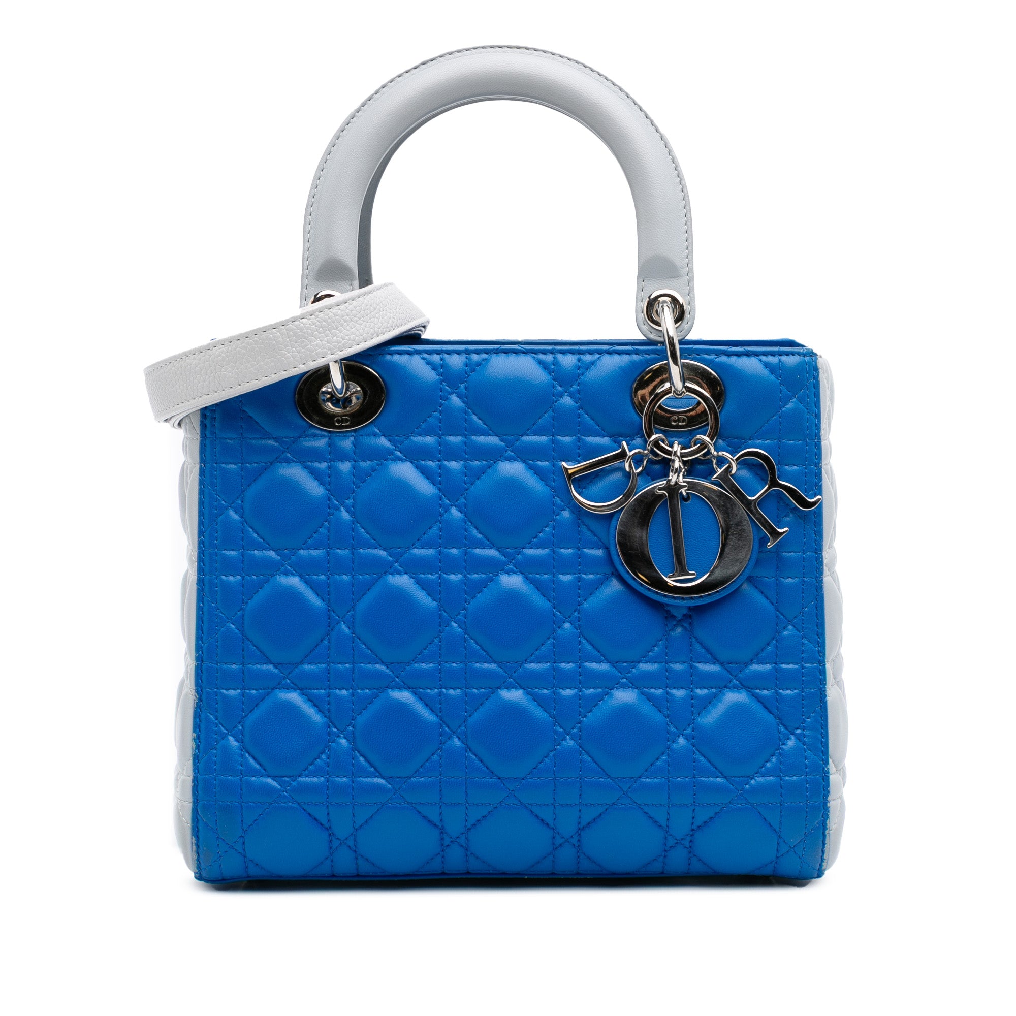 Medium Bicolor Lambskin Cannage Lady Dior