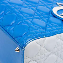 Medium Bicolor Lambskin Cannage Lady Dior