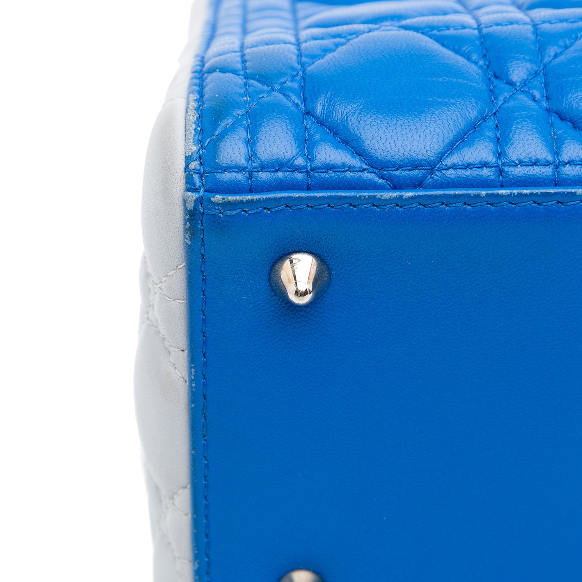Medium Bicolor Lambskin Cannage Lady Dior