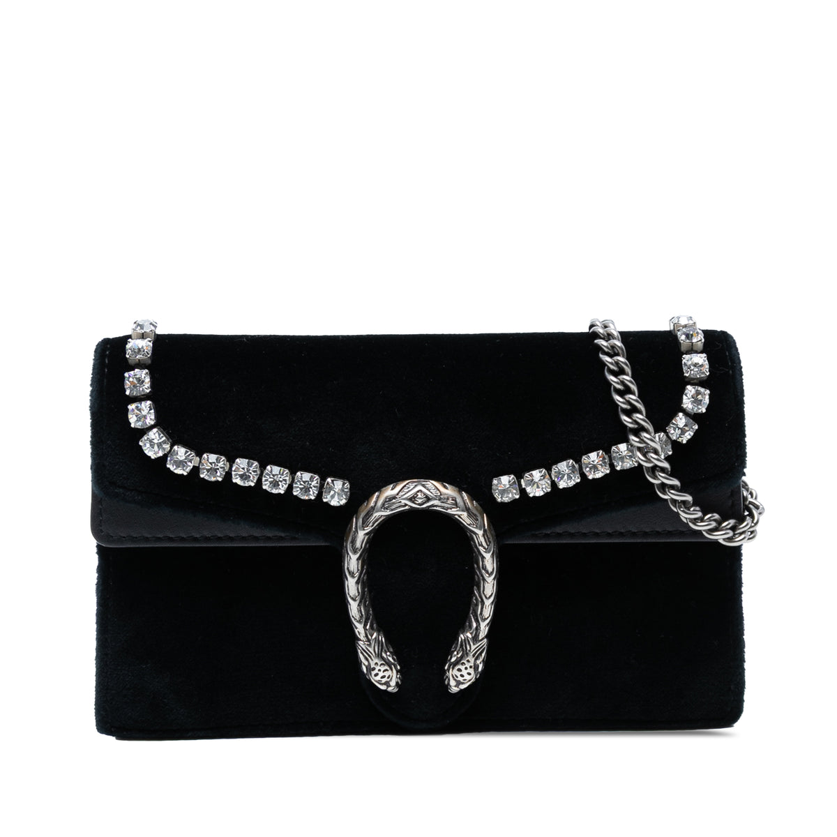 Mini Crystal Embellished Velvet Dionysus Crossbody