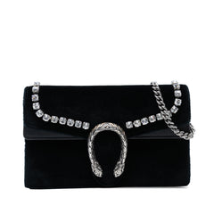 Mini Crystal Embellished Velvet Dionysus Crossbody