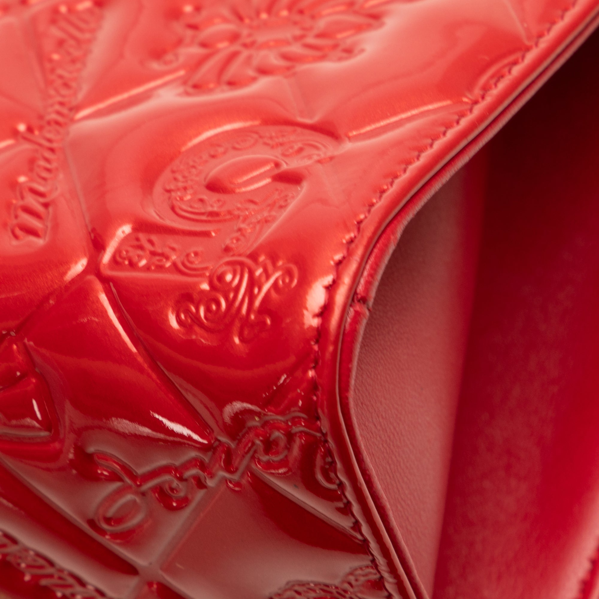 Patent Calfskin Lucky Symbols Pochette