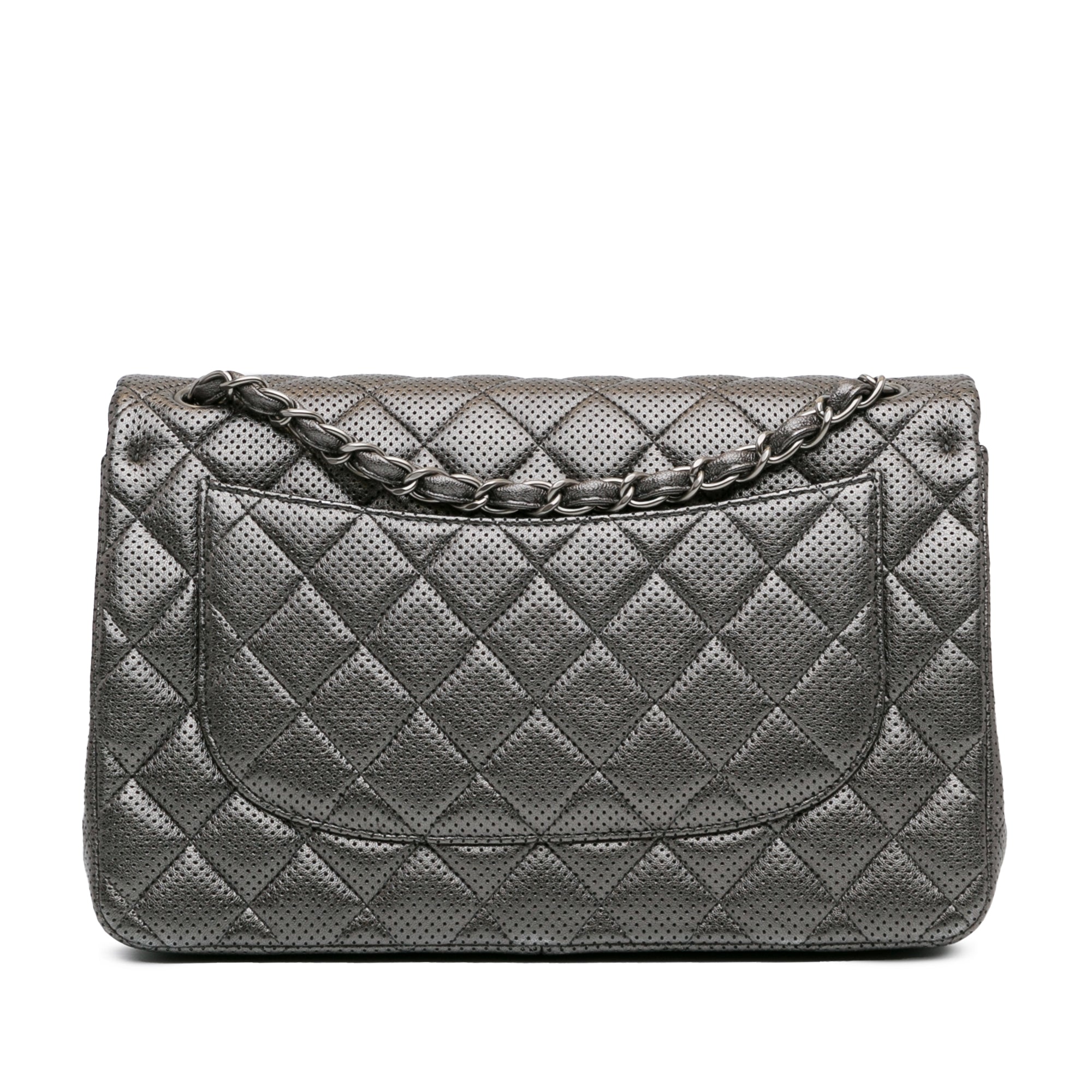 Jumbo Classic Perforated Lambskin Double Flap_2