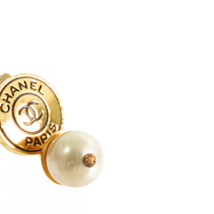 CC Gold Plated Faux Pearl Drop Clip On Earrings