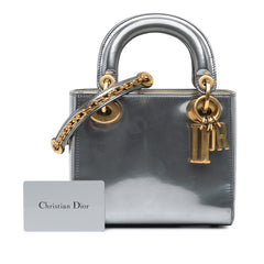 Mini Metallic Glazed Calfskin Lady Dior