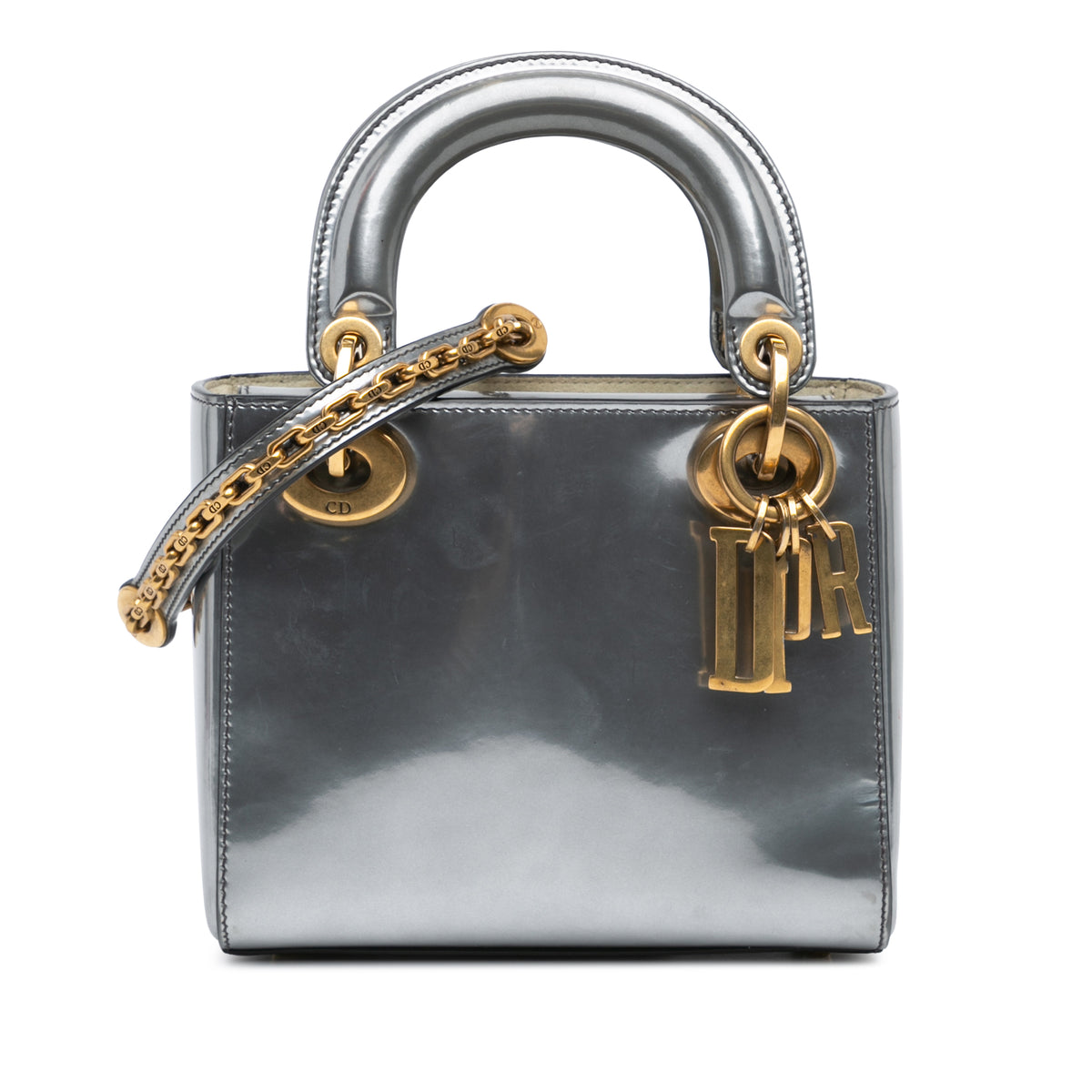 Mini Metallic Glazed Calfskin Lady Dior