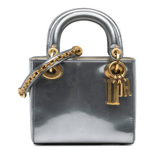Mini Metallic Glazed Calfskin Lady Dior
