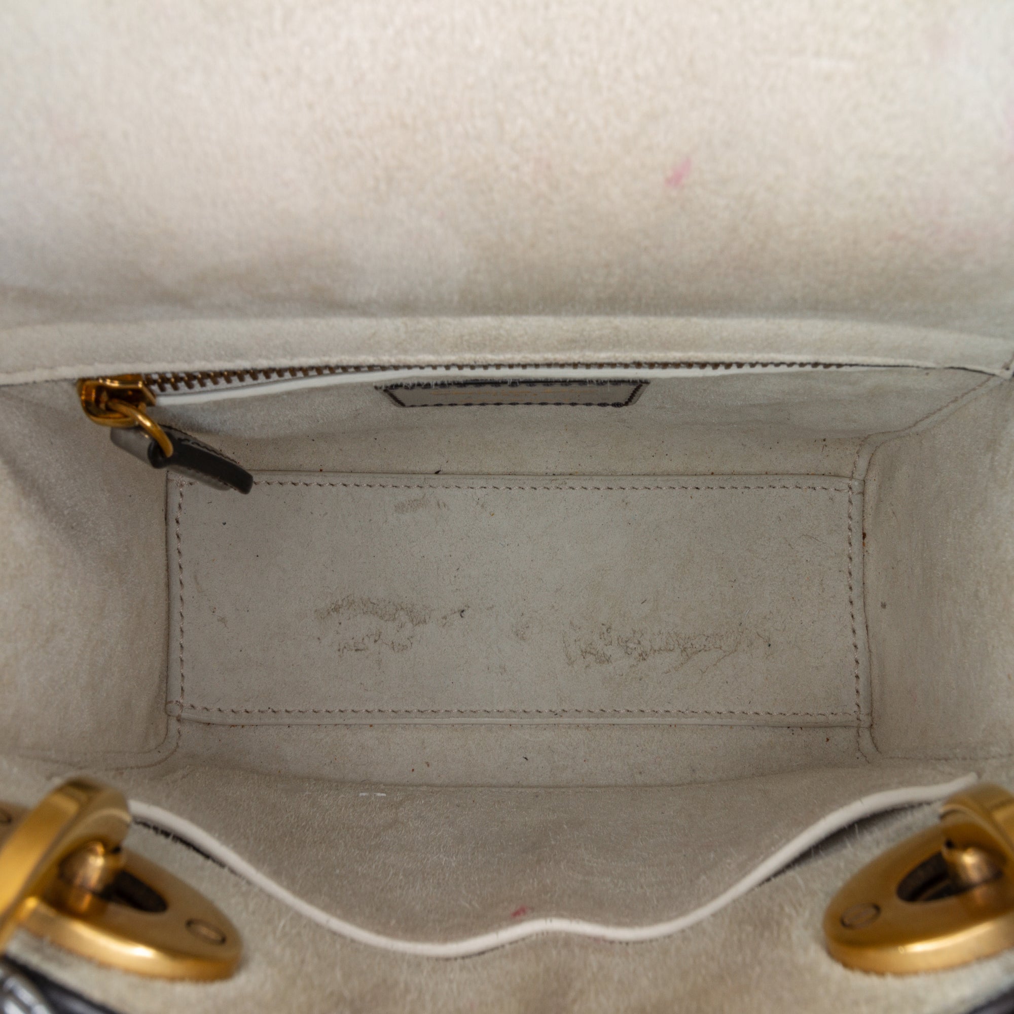 Mini Metallic Glazed Calfskin Lady Dior