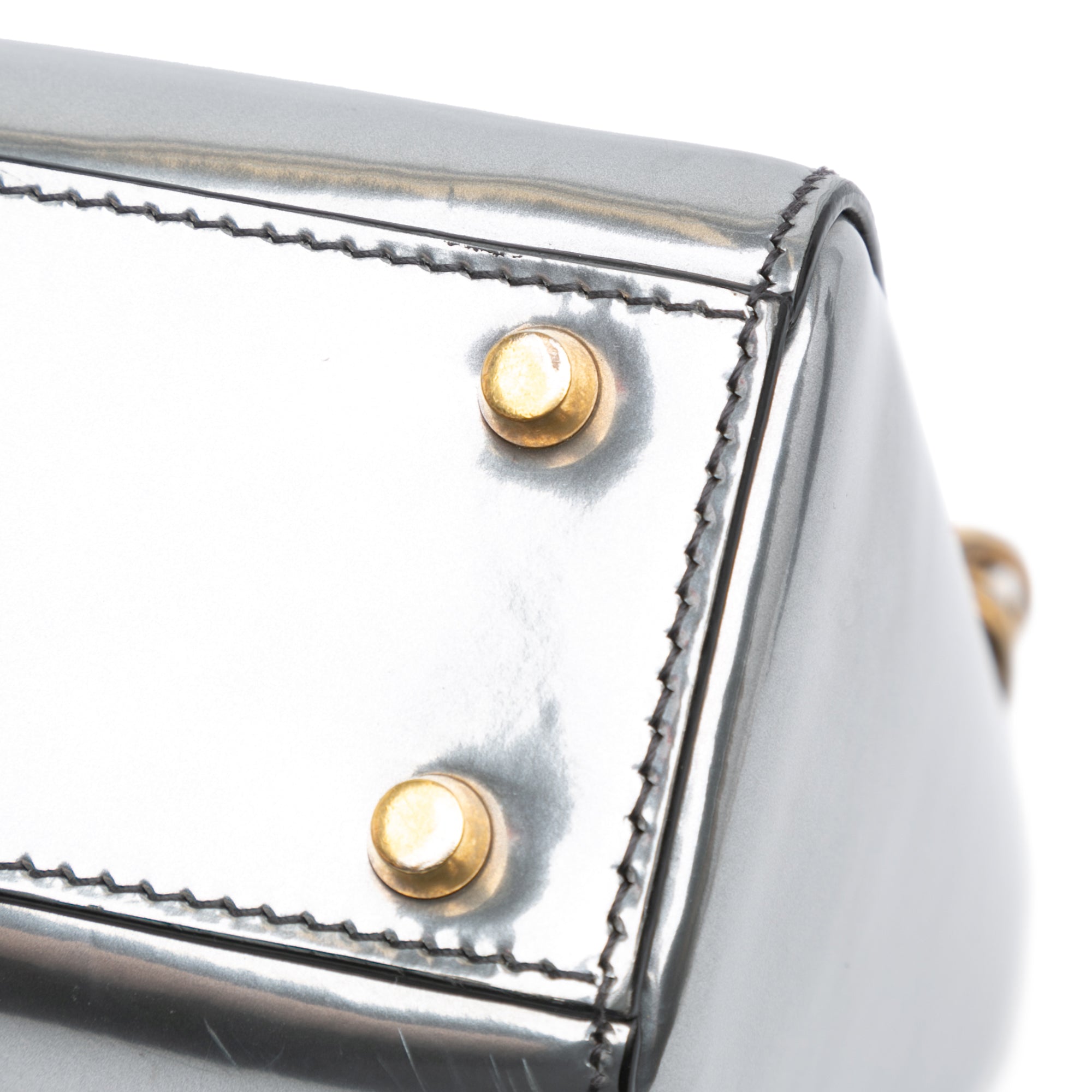 Mini Metallic Glazed Calfskin Lady Dior