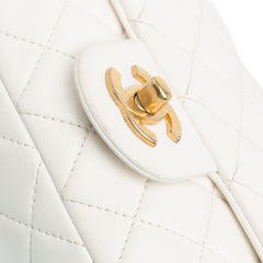 Mini Rectangular Lambskin Pearl Crush Flap