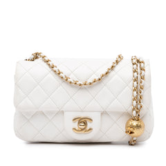 Mini Rectangular Lambskin Pearl Crush Flap