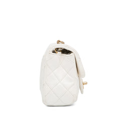 Mini Rectangular Lambskin Pearl Crush Flap