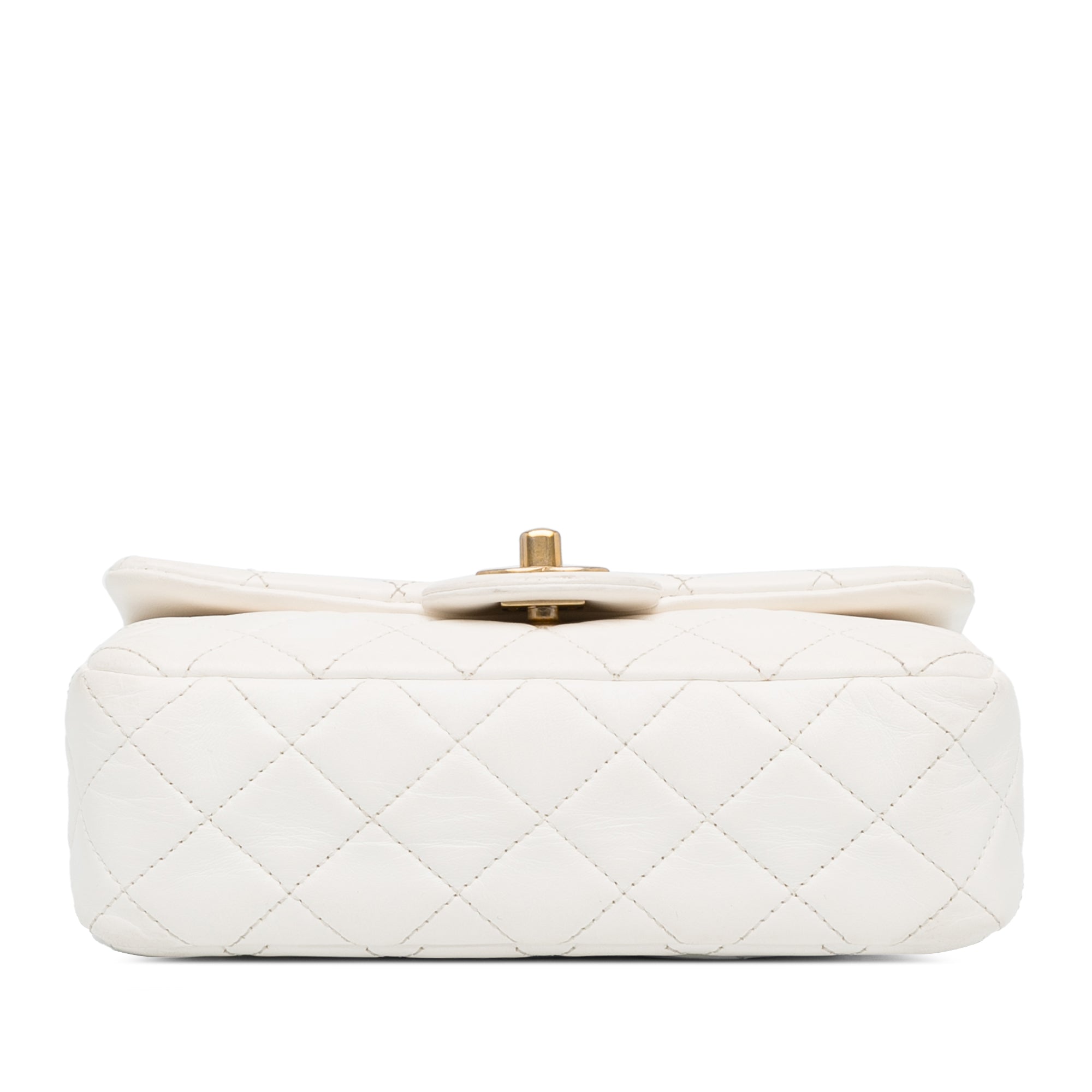 Mini Rectangular Lambskin Pearl Crush Flap