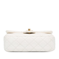 Mini Rectangular Lambskin Pearl Crush Flap