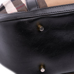 Small Leather Trimmed House Check Canvas Bridle Orchard Satchel
