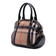 Small Leather Trimmed House Check Canvas Bridle Orchard Satchel
