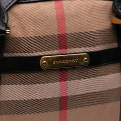 Small Leather Trimmed House Check Canvas Bridle Orchard Satchel