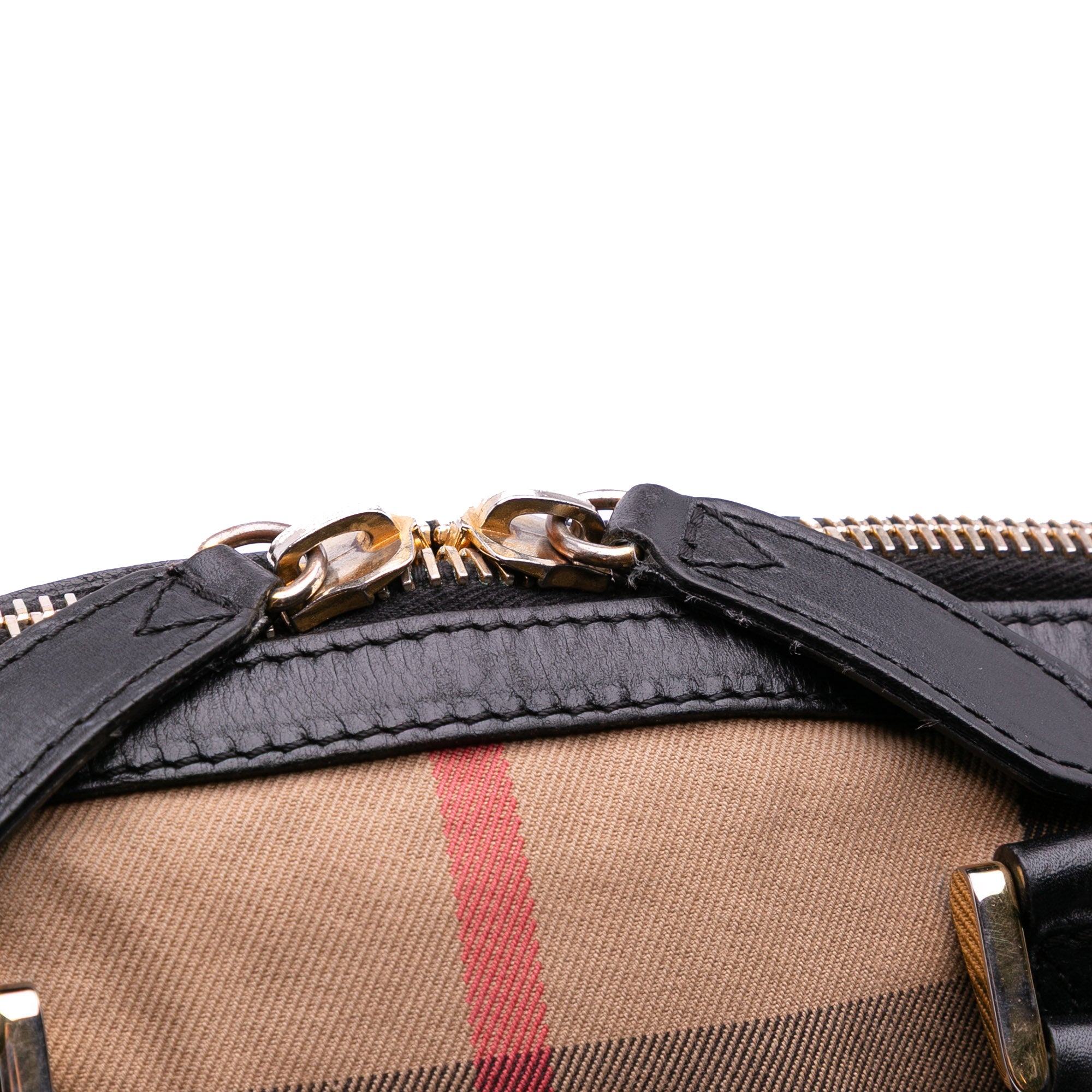 Small Leather Trimmed House Check Canvas Bridle Orchard Satchel