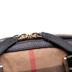 Small Leather Trimmed House Check Canvas Bridle Orchard Satchel