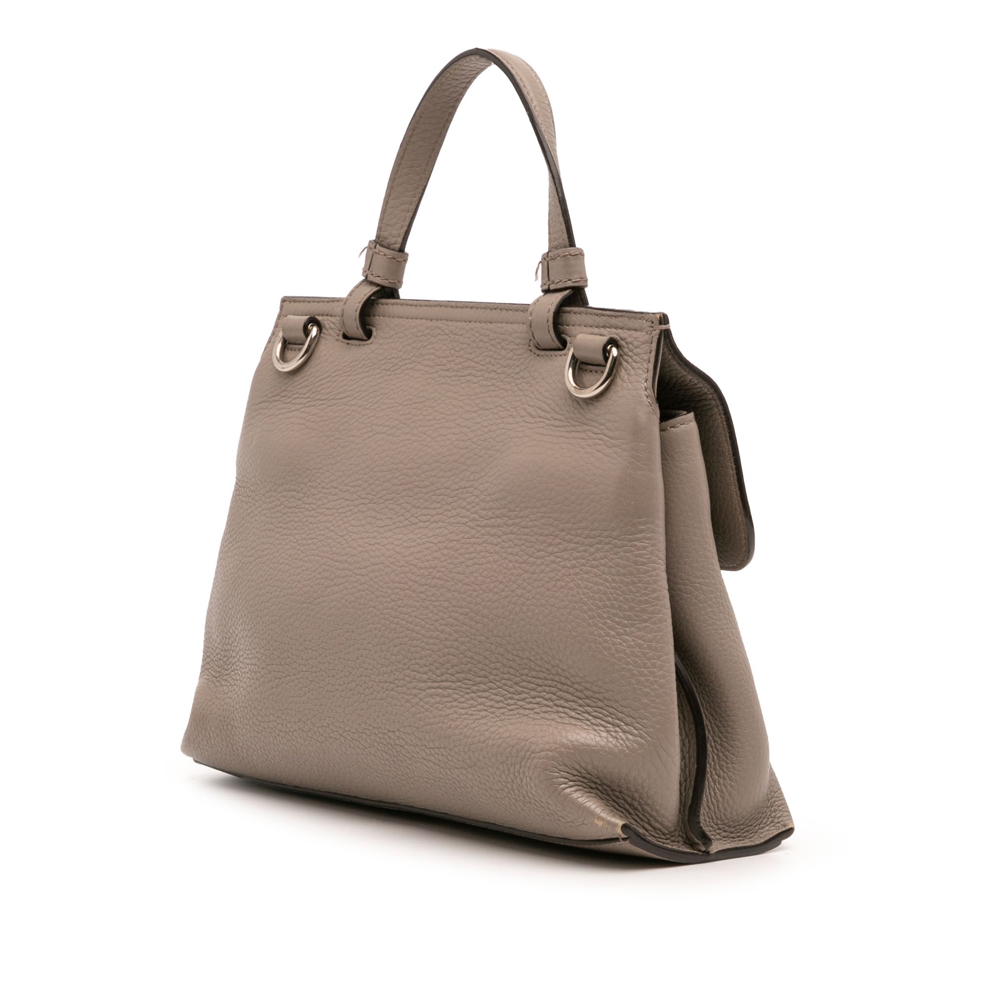 Small Leather Bamboo Daily Satchel