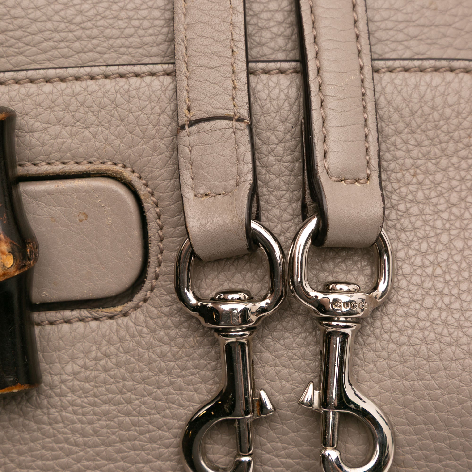 Small Leather Bamboo Daily Satchel