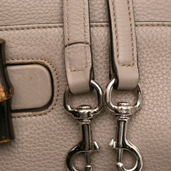 Small Leather Bamboo Daily Satchel