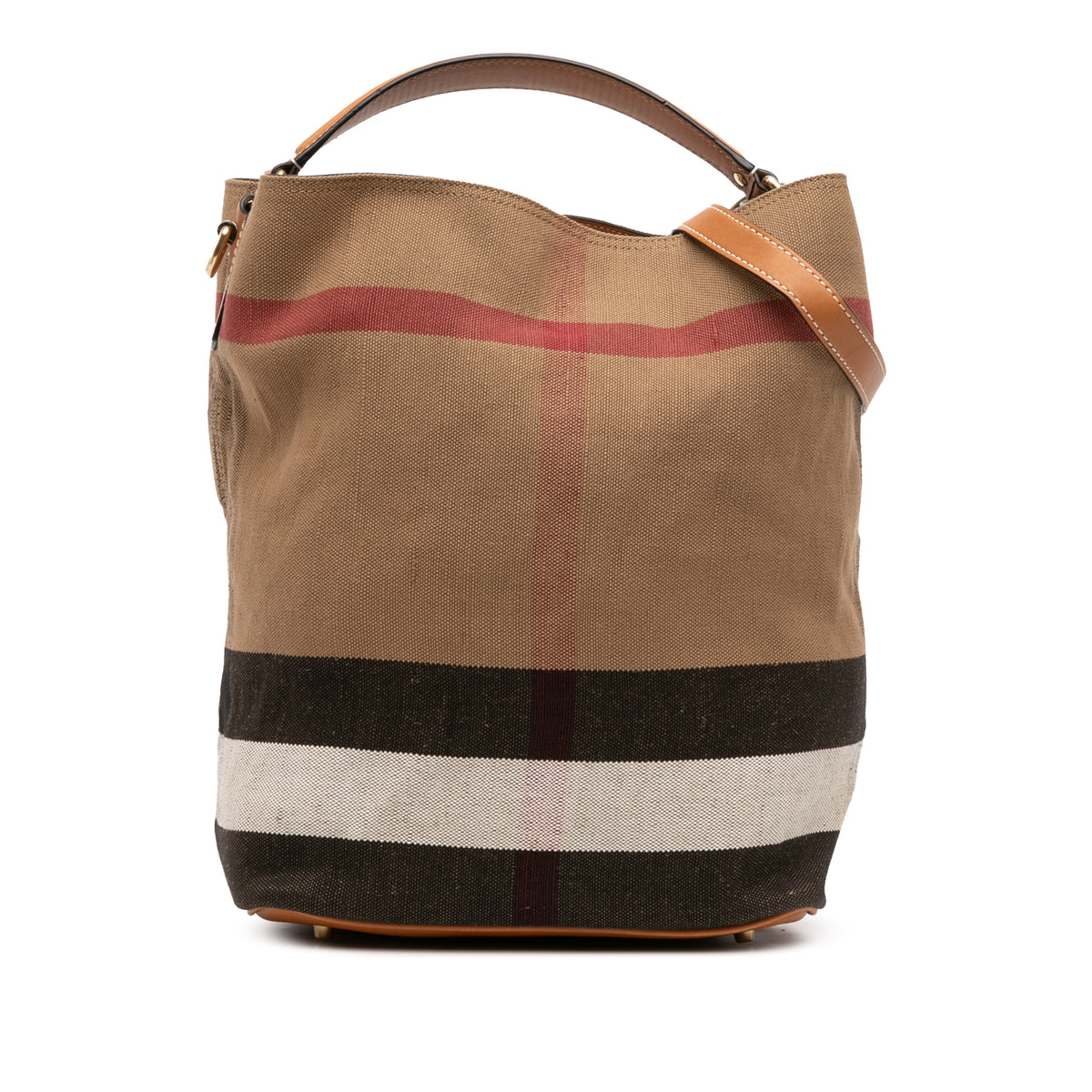 Medium Mega Check Canvas Ashby Bucket Bag