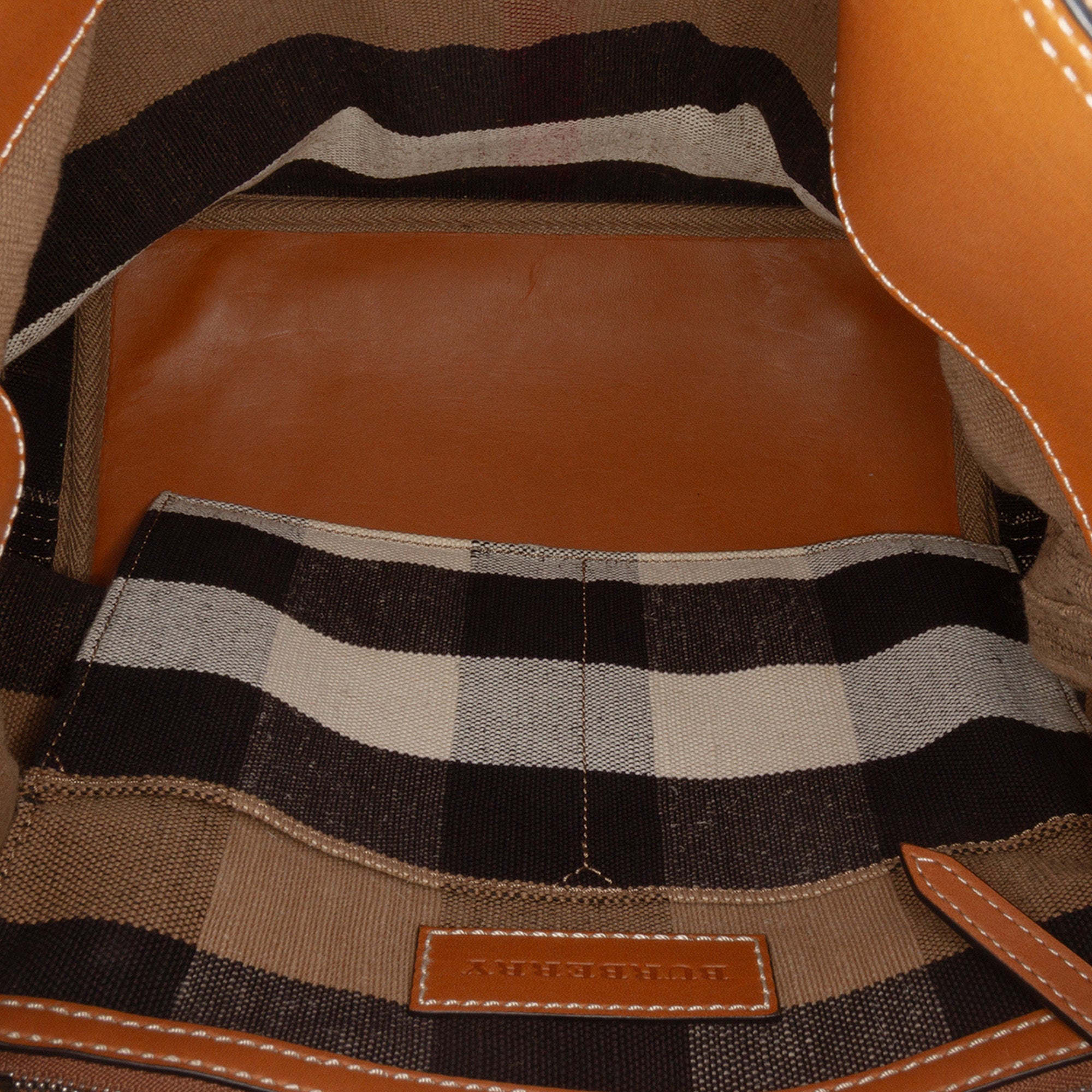 Medium Mega Check Canvas Ashby Bucket Bag