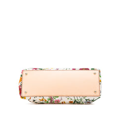 Flora Canvas Bamboo Handbag