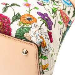 Flora Canvas Bamboo Handbag