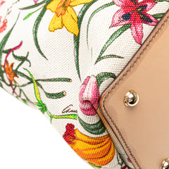 Flora Canvas Bamboo Handbag