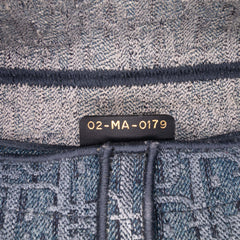 Oblique Embroidered Denim Saddle Bag