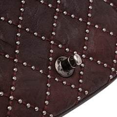 Washed Lambskin Studded Metal Beauty Flap